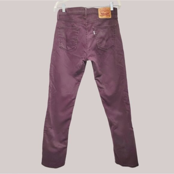 Mens Limited Edition Levi's Brushed Burgundy 511 Slim Straight Fit Stret… - Picture 7 of 14